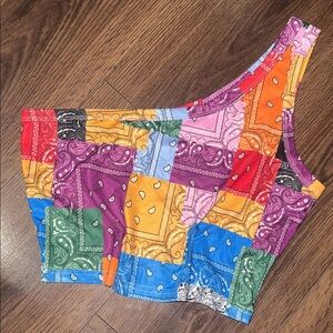 SHEIN Colorful Bandana Crop Top